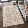 TAPISO Retro Tappeto Soggiorno Pelo Corto Design Vintage Motivo Tradizionale Astratto Floreale Fiori tonalità Beige Salotto Sala Camera Cameretta Sicuro Oeko-Tex 120 x 170 cm