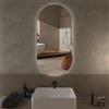 Kiamami Valentina - Specchio bagno ovale retroilluminato ad installazione reversibile 50x100cm, IP44, 4000K