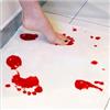 GINGER TECH Tappetino da bagno con sangue di Halloween, tappetino da bagno con impronte sanguinanti che cambia colore, il foglio diventa rosso quando si bagna, tappeto antiscivolo da bagno tappetino da bagno per
