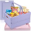 WDZGX Scatola Pieghevole Robusta ida Cassetta in Plastica 34,6 x 24,4 x 17 cm 2 Pezzi Con Manici per Riporre Cucina Camera da Letto Ufficio Crate Scrivania Mensola Cassetto
