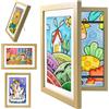 QUVBKZ Cornice Porta Disegni Bambini, Formato A4, Cornici per Quadri, Cornici da Parete in Legno per Famiglia, per Parete, Camera da Letto, Soggiorno