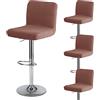 Levoberg Fodera per sgabello da bar con schienale impermeabile, copertura per seggiolone da bar estensibile, fodera per sedia da sala da pranzo girevole lavabile, 4 pezzi, caffè chiaro