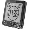 VORRINC Termometro Igrometro Digitale, Orologio da Bagno Impermeabile Allarme Toccare Controllo Timer per il Conto Alla Rovescia, Termoigrometro da Interno per Casa Monitor di Temperatura e umidità (Nero)