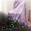 YNNHUDEEP Coperta pile luminosa bambini - 200 x 150 cm coperta che si illumina al buio, coperte regali per Natale, compleanno, Pasqua(unicorno viola)