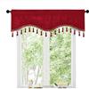 GIVBRO - Tende a sbalzo per cucina con cordoncino in pizzo, ideali per caffè, bar, decorazione della casa, Rosso, 180 * 40 cm