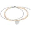 TOM TAILOR - Bracciale da Donna in Acciaio inox - Argentato - con Vetro - Ciondolo a Cuore - TT-B0019