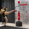 DecHome Sacco Boxe da Terra 4 in 1 con 2 Speedball Barra Girevole Rosso/Nero