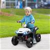 DecHome Quad Elettrico Bambini 37-60 Mesi 12V con 2 Motori Fari LED MP3 Bianco