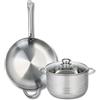 Fackelmann ELO 9872550 - Set di 1 padella 32 cm e 1 pentola 24 cm Elo Profi Lucidante, acciaio inox, induzione 9872550