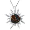DOLIOX Collana con ciondolo turchese a forma di sole, in argento Sterling 925, con vere pietre preziose, gioiello occidentale, regalo per donne