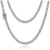 putouzip Set di gioielli da uomo con collana e bracciale a catena da tennis placcato oro 18 K da 3/4/5 mm, taglio rotondo, con diamanti finti, 18inch, Placcato oro, Zirconie sintetico