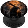 Wild Nature Animal Designs Natura selvaggia della luna piena delle alci PopSockets PopGrip Adesivo