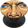 Art Pop Mobile Gallery Grafica a pois rossi con faccia da fumetto pop art retrò con occhi azzurri PopSockets PopGrip Adesivo