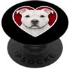 White Staffy Staffordshire Bull Terrier Staffy Heart bianco PopSockets PopGrip Adesivo