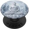 Buddha Designs by Kajiro Buddha invernale fiore di loto - fiocchi di neve - buddismo buddista PopSockets PopGrip Adesivo