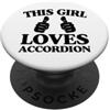 Funny Accordion Player Merch with Polka Questa ragazza ama fisarmonica due pollici PopSockets PopGrip Adesivo