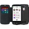 swissvoice - Smartphone S510-M + Cavo Magnetico di Ricarica + Custodia Protettiva a Portafoglio - Facile da Usare - Tasto SOS - Smartphone 4G per Anziani - Sbloccato - Nero