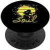 Vintage 70s Designs Tees Co. Anima retrò anni '70 Funky Nero Afro Capelli PopSockets PopGrip Adesivo