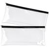 JADUFHU 2 pezzi astuccio trasparente, astuccio scolastico in PVC di grande capacità, organizer per cancelleria per scuola e ufficio, ragazze ragazzi adulti (30 cm)