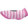 Record - Maglioncino per Cani Pullove, lunghezza dorso 20 cm. Maglione caldo con Cuore in Paillettes Reversibile, Foro Guinzaglio e Lavabile in Lavatrice | Rosa - Bianco, 3XS