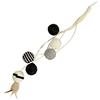 Bobby Bille - Tiragraffi Giochi per gatti in corda riciclata, con palline e piume, da appendere, Nero, 52 CM