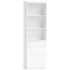 VASAGLE Libreria, Mobile Alto, 3 Cassetti di Diverse Dimensioni, Ripiani Regolabili, Alto 180 cm, per Soggiorno Camera da Letto Studio, Moderno, Salvaspazio, Bianco Neve LBC188W01