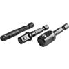 Vootnifig Set di 3 adattatori per utensili elettrici con codolo esagonale da 1/4, 3/8, 1/2, aste di estensione per mandrini SDS Plus e standard (nero)