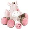 Nattou Pupazzetto Carillon Mini Unicorno Jade, Melodia La-Le-Lu, 24 x 14 x 7 cm, Nina, Jade e Lili, Beige/Rosa, 987097