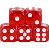 Epic forge Set di 5 dadi a 6 lati, colore: rosso trasparente