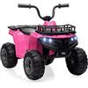 Garvee Quad elettrico per bambini 12 V - ATV a 4 ruote con pneumatici dentati, luci LED, musica e controllo della velocità - Ideale per bambini dai 2 ai 5 anni