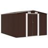 vidaXL Casetta da Giardino 257x298x178 cm in Metallo Marrone