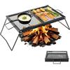 VEVOR Griglia per Barbecue da Campeggio Pieghevole, Griglia Portatile Rete di Cottura in Acciaio 758 x 383 x 235 mm Cottura all'Aperto Fiamma Libera, Campeggio Picnic Pesca Viaggio, Colore Nero