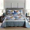 Travan, set di biancheria da letto da 3 pezzi, trapunta reversibile e federe, morbido, adatto a tutte le stagioni, motivo floreale patchwork, King size