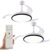 WELL HOME MOBILIARIO & DECORACIÓN Well Home 2x Ventilatore da soffitto con luce LED Ø53 x 30 cm - pale retrattili, silenzioso, 6 velocità, telecomando e luce regolabile 3 tonalità