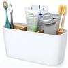 VINATO Porta Spazzolino Elettrico Portaspazzolini da Bagno Con 5 Scomparti Staccabile Regolabile Porta Spazzolini Elettrici Portaspazzolini Organizer per Bagno Casa Ufficio