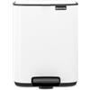 Brabantia Pattumiera a pedale Bo 7L (White), Pattumiera con pedale e coperchio a chiusura soft, Secchio spazzatura facile da pulire con secchio interno rimovibile e sacchetti PerfectFit inclusi