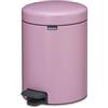 Brabantia Pattumiera con pedale NewIcon da 5 litri (Lilac Pink), Secchio spazzatura con base antiscivolo e chiusura silenziosa, Pattumiera differenziata con secchio interno rimovibile, 21 x 27 x 29 cm