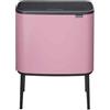 Brabantia Pattumiera Bo Touch 23+11L - Doppio scomparto per la raccolta differenziata | Secchio spazzatura con coperchio soft touch e secchi interni | Cestino con piedini antiscivolo | Lilac Pink
