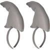 Beistle 2 Piece Plush Fabric Shark Fin Headbands Under The Sea Party Supplies, Gray, one size