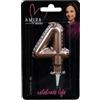 Decocino AMIRA powered by decocino - Candela numerica oro rosa n. 4 - elegante decorazione per feste o anniversari, ideale per torte, torte o muffin, altezza 7 cm