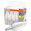 Osram Lampadine LED Candela, 4W Equivalenti 40W, Attacco E14, Luce Calda 2700K, Confezione da 3