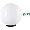 Fumagalli Sfera da giardino a globo in policarbonato per lampione bianco opale D.25 CM 1XE27 per palo da 6 cm
