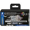 STAEDTLER Pigment Soft Brush Pen 372 - Set da 6, punta a pennello | Inchiostro Multi Ink con pigmenti, resistente all'acqua - punta a pennello morbida - cod. art. 372 C6