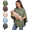 Fiohiros Copertura Allattamento in Modal Morbido, Poncho Allattamento Donna 360° Copertura Totale, Scialla Multiuso Traspirante per Passeggino e Seggiolino Auto (Verde)