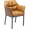 Kare Design Poltrona con Braccioli Thinktank, Marrone, 85x62x55cm, Sala da Pranzo, Poltrona per Scrivania, Stile Vintage o Moderno