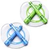 hererope Corda per saltare regolabile da 2,8 m, per ragazzi, ragazze e ragazzi, corda da fitness a doppio cuscinetto con scala di altezza e manici in silicone, per lezioni sportive (blu/verde)