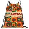 Generic Zaino con Coulisse Native American Heritage Month Sacca da Palestra Impermeabile Sacchetta Sportiva Resistente Borsa con Coulisse per Viaggi Unisex Spiaggia