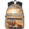 ybhgvc Seashell Landscape On The Beach Print Unisex Leggero Impermeabile Zaino Casual Casual Per Il Viaggio Quotidiano Viaggi Weekend