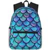 ybhgvc Zaino casual leggero e resistente all'acqua con stampa di squame di pesce color foglia di tè sirena, unisex, per viaggi quotidiani e weekend