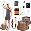 VeftBltrem Doccia da campeggio con barra riscaldante, doccia all'aperto con pompa batteria 5200 mAh, set pompa doccia con funzione di riscaldamento e serbatoio dell'acqua da 20 l, pompa da campeggio
